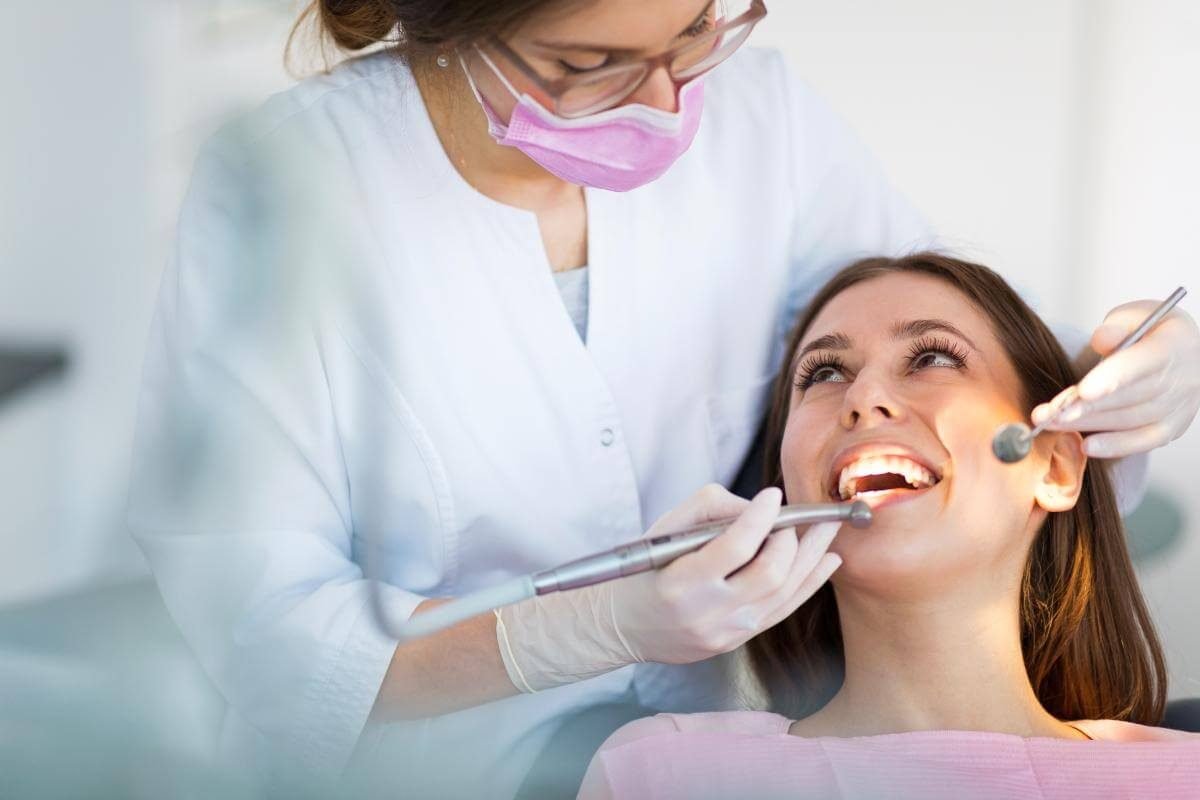 Dental hygienist providing a professional cleaning
